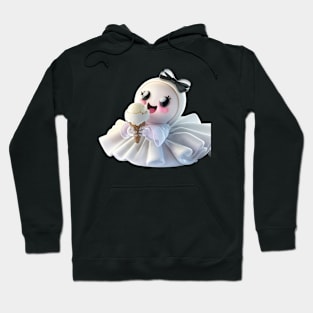 Cute ghost princess eating icecream Hoodie